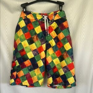 Colorful Checkered Swim Shorts